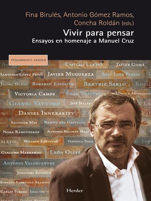 cover image of Vivir para pensar